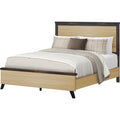 Queen Panel Bed - Oak/Black