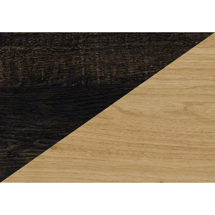 Queen Panel Bed - Oak/Black