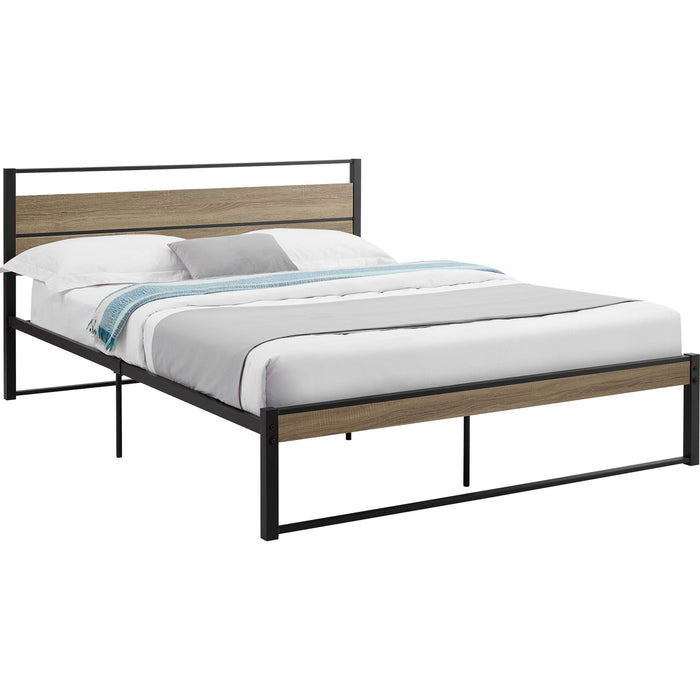Queen Platform Bed - Black/Dark Taupe