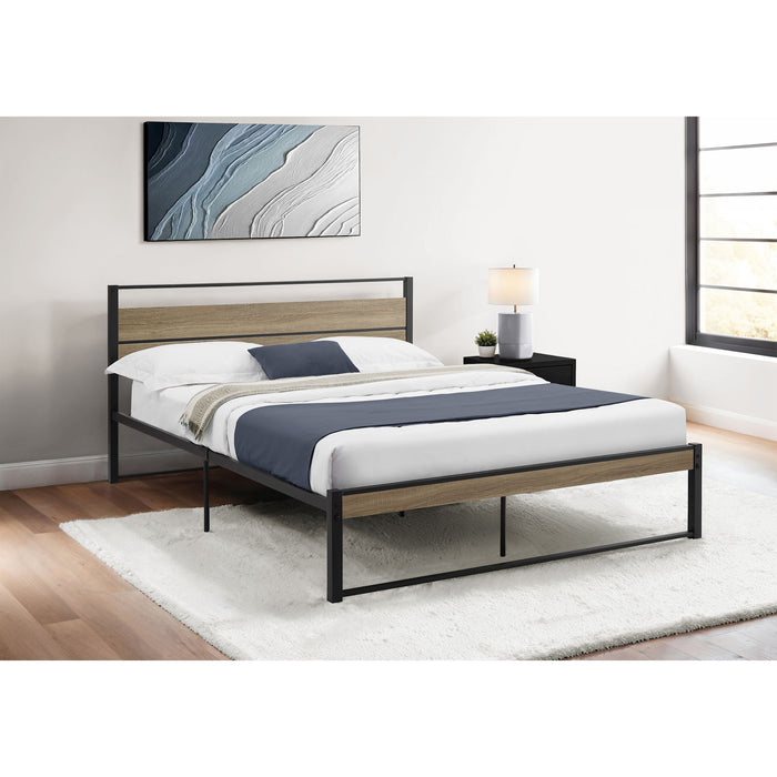 Queen Platform Bed - Black/Dark Taupe