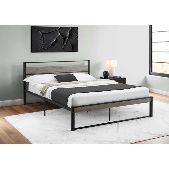 Queen Platform Bed - Black/Grey