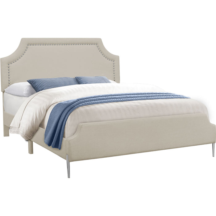 Queen Upholstered Bed - Beige