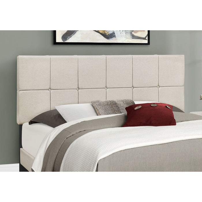 Queen Upholstered Bed - Beige