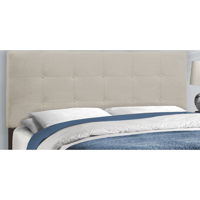 Queen Upholstered Bed - Beige
