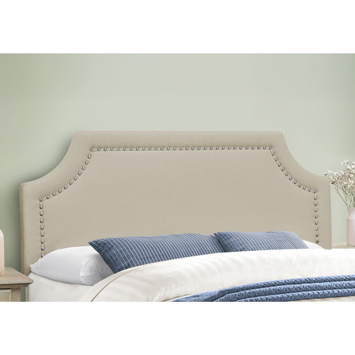 Queen Upholstered Bed - Beige