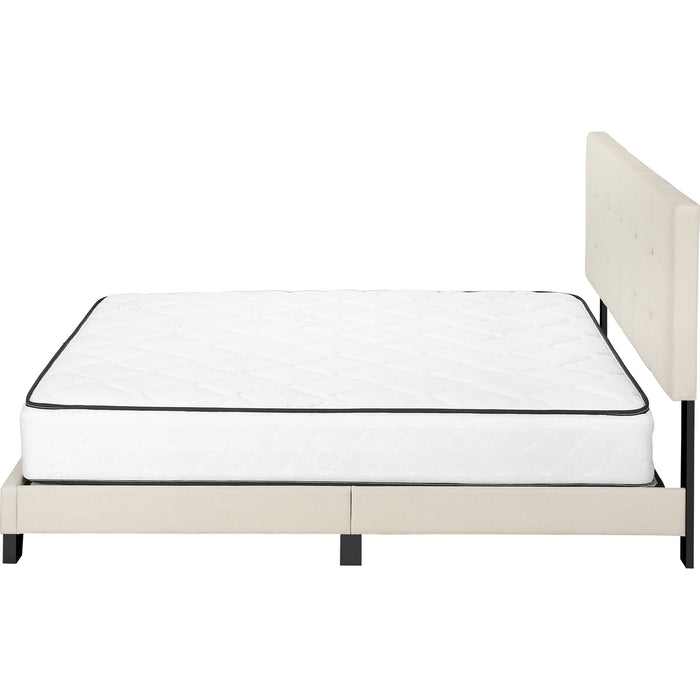 Queen Upholstered Bed - Beige