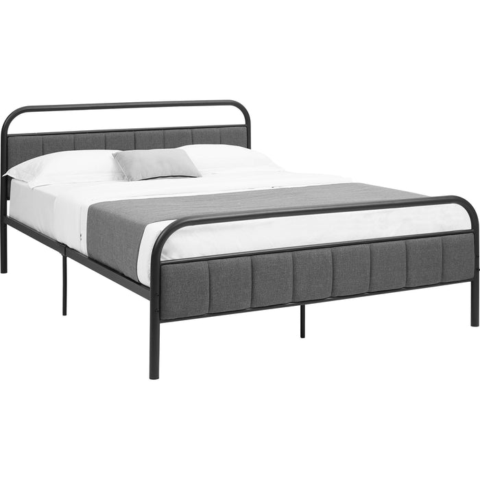 Queen Upholstered Bed - Black/Grey