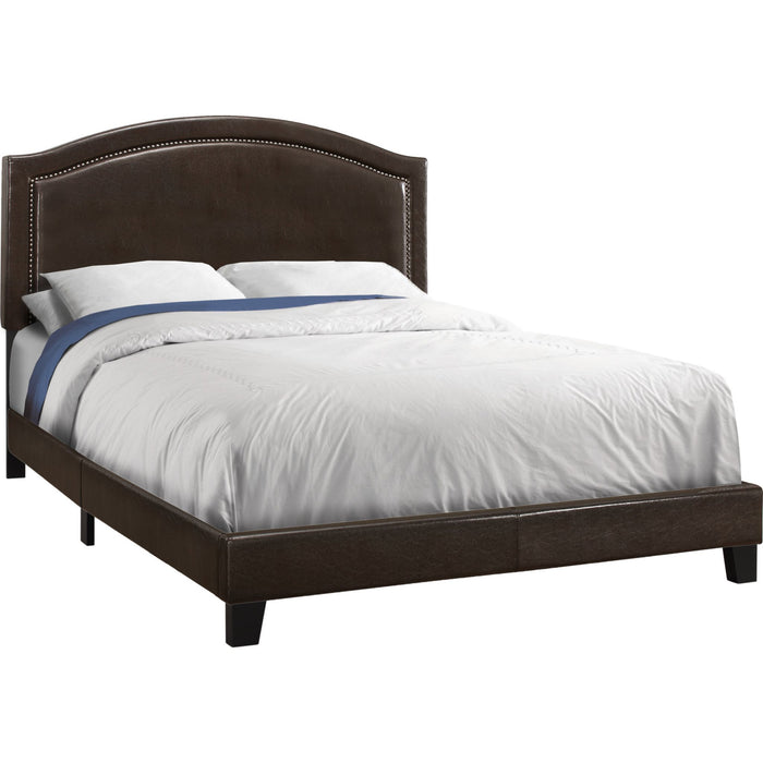 Queen Upholstered Bed - Brown
