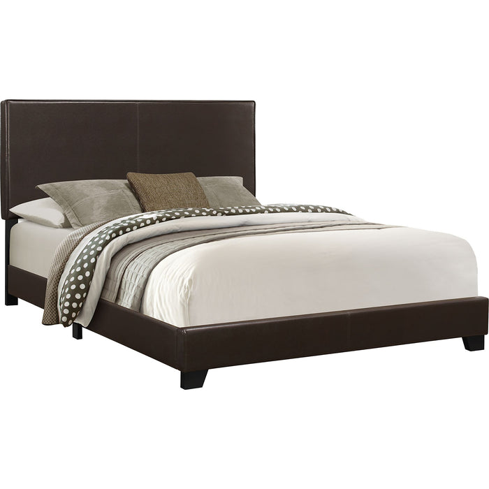 Queen Upholstered Bed - Brown