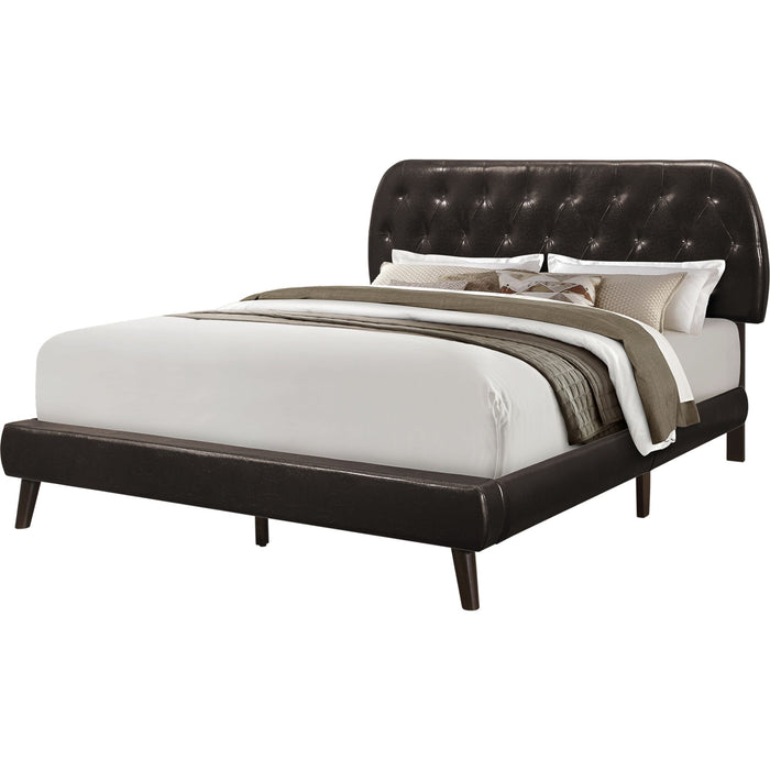 Queen Upholstered Bed - Brown