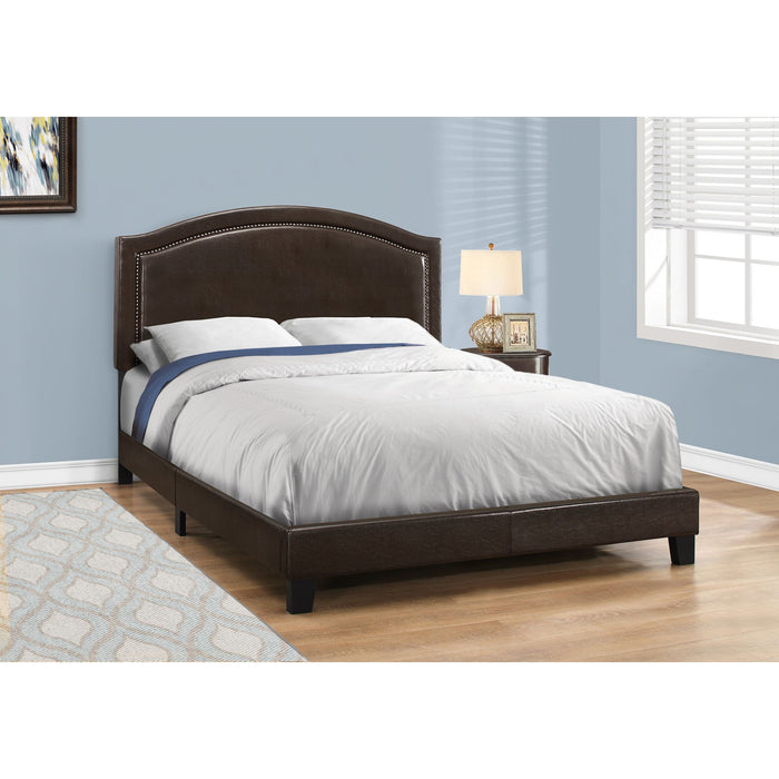 Queen Upholstered Bed - Brown