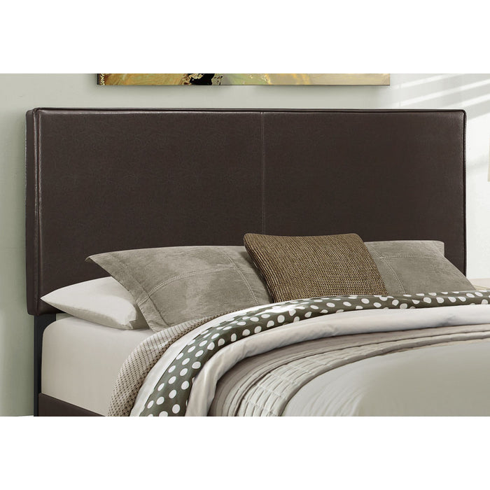Queen Upholstered Bed - Brown