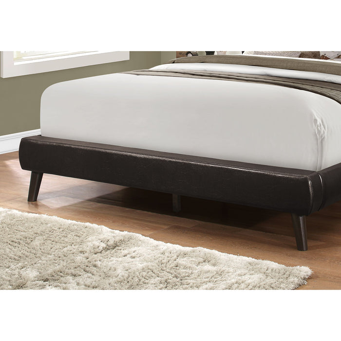 Queen Upholstered Bed - Brown