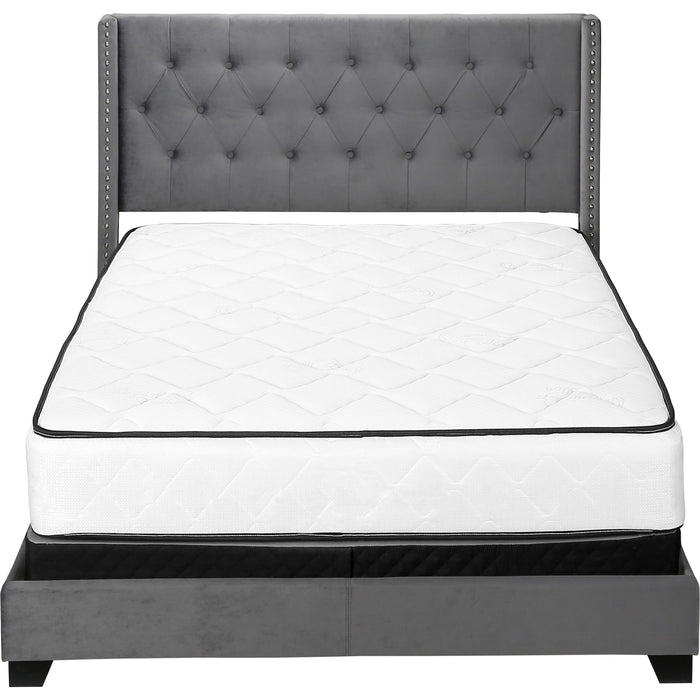 Queen Upholstered Bed - Dark Grey