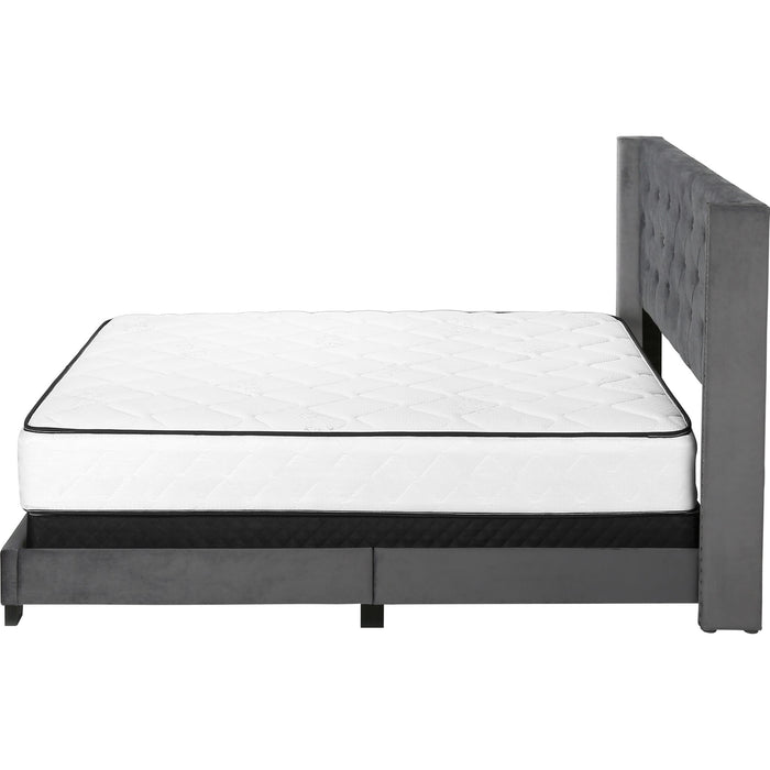 Queen Upholstered Bed - Dark Grey