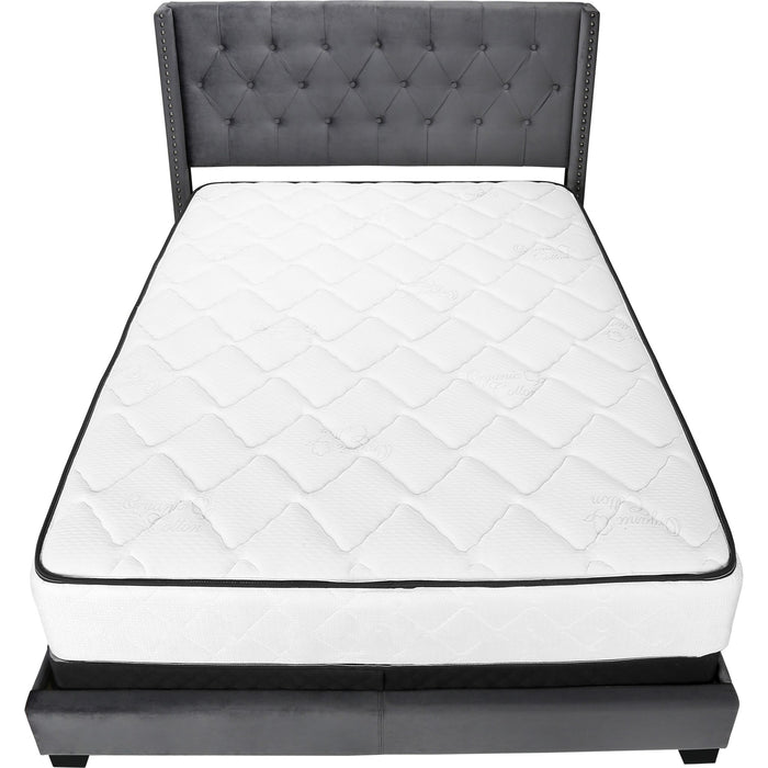 Queen Upholstered Bed - Dark Grey