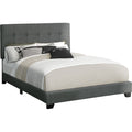 Queen Upholstered Bed - Dark Grey/Black