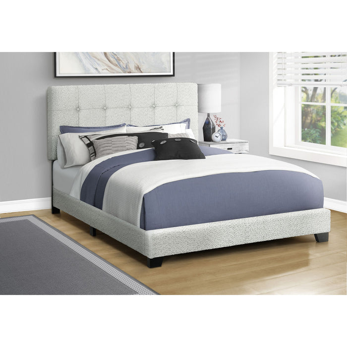 Queen Upholstered Bed - Grey