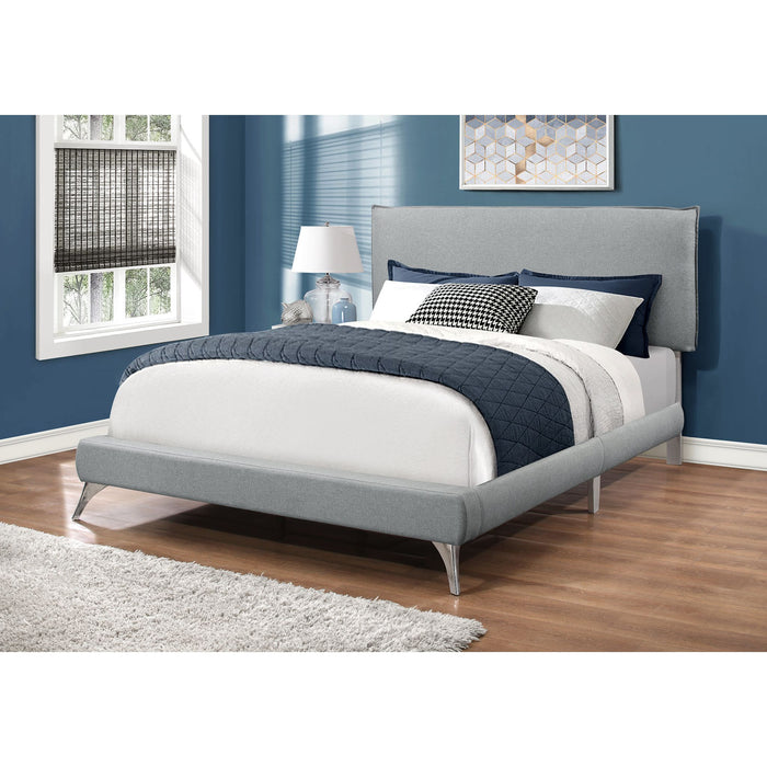 Queen Upholstered Bed - Grey
