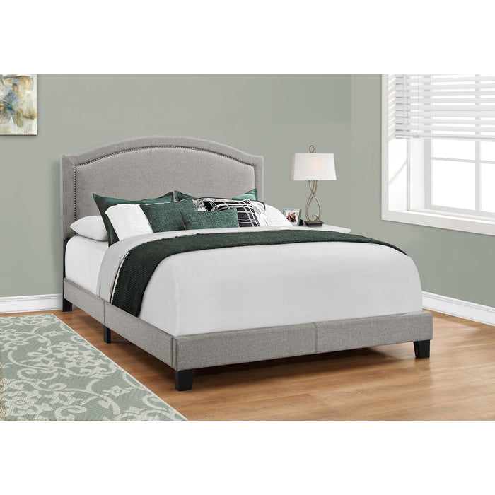 Queen Upholstered Bed - Grey