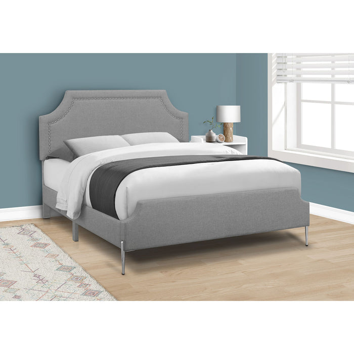 Queen Upholstered Bed - Grey