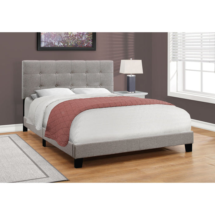Queen Upholstered Bed - Grey