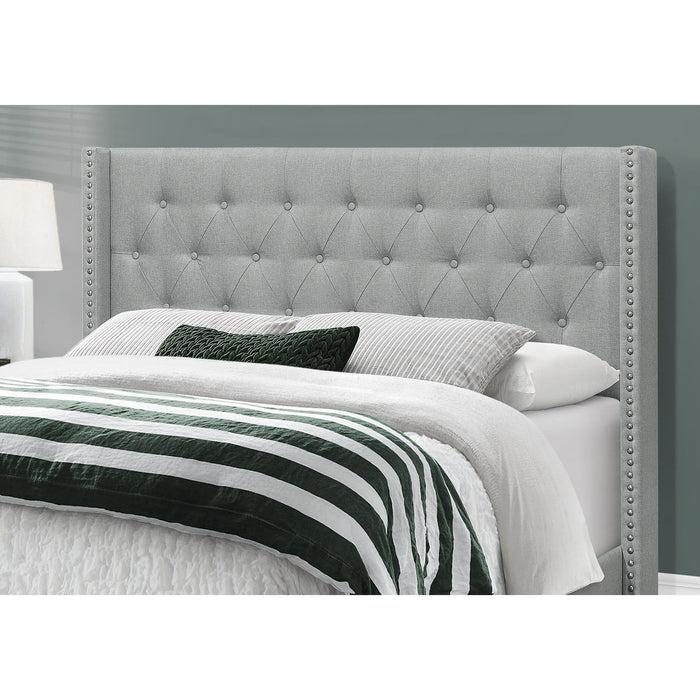 Queen Upholstered Bed - Grey