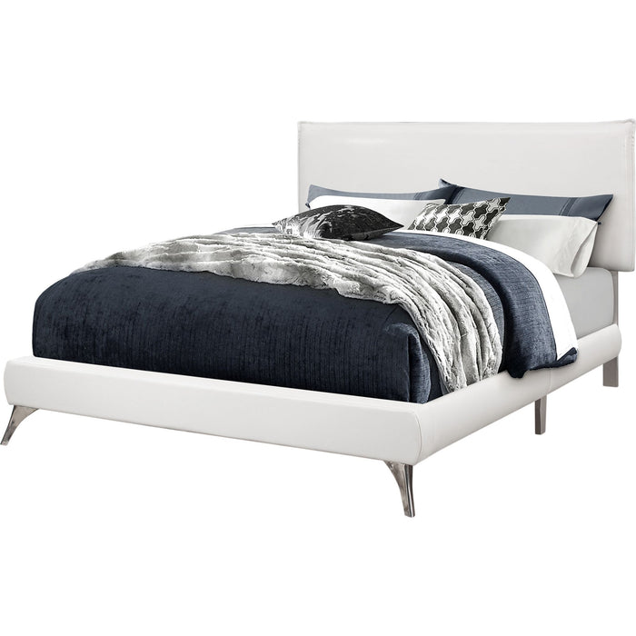 Queen Upholstered Bed - White