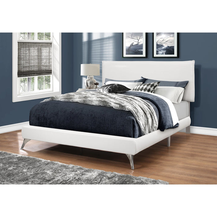 Queen Upholstered Bed - White