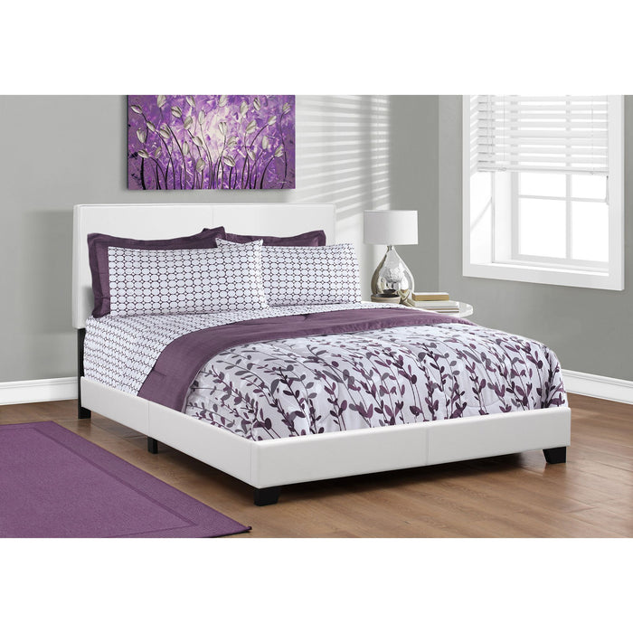 Queen Upholstered Bed - White