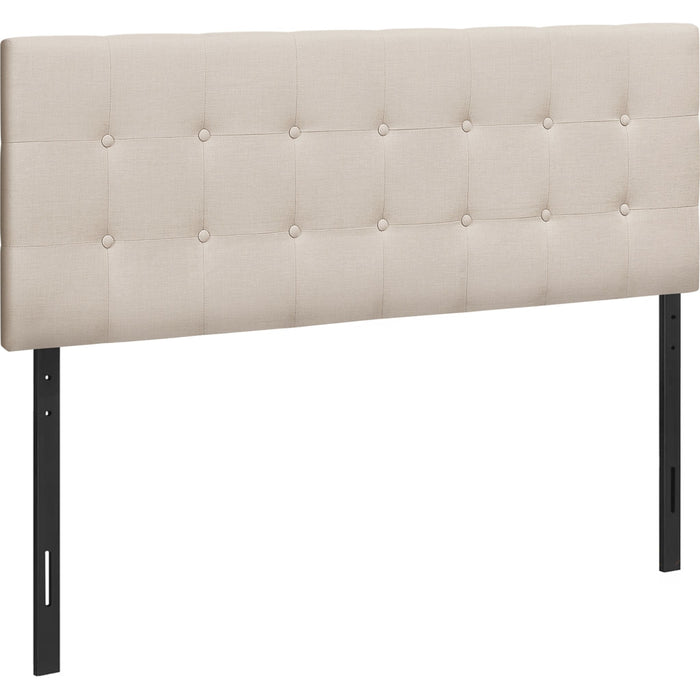 Queen Upholstered Headboard - Beige/Black