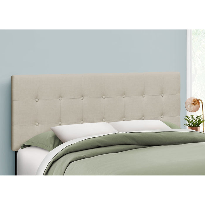 Queen Upholstered Headboard - Beige/Black