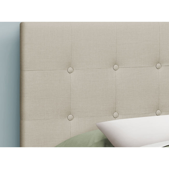 Queen Upholstered Headboard - Beige/Black