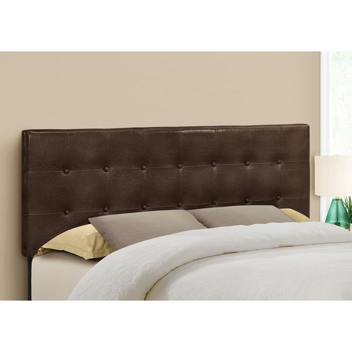 Queen Upholstered Headboard - Brown/Black