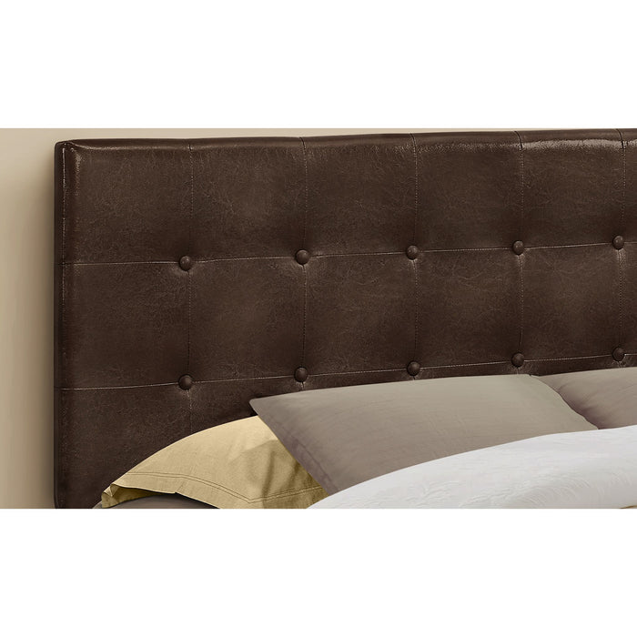Queen Upholstered Headboard - Brown/Black