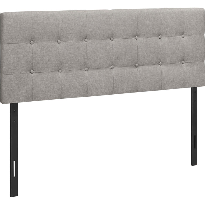 Queen Upholstered Headboard - Grey/Black