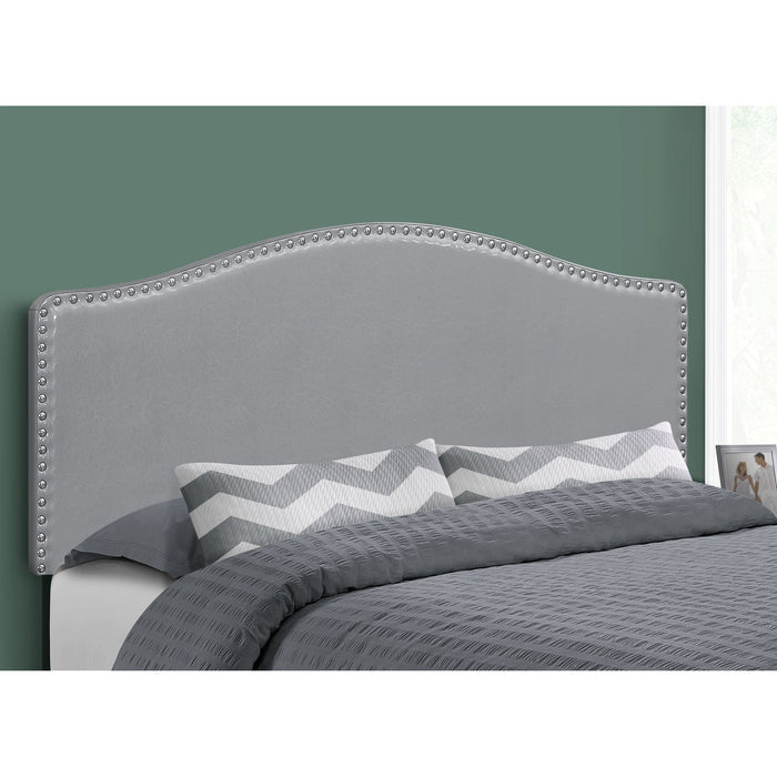 Queen Upholstered Headboard - Grey/Black