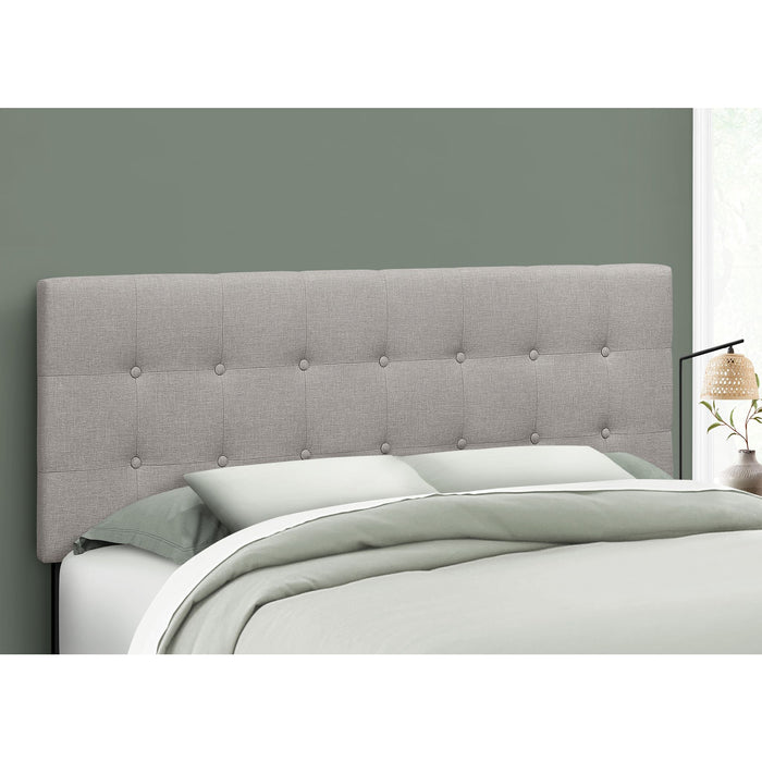 Queen Upholstered Headboard - Grey/Black
