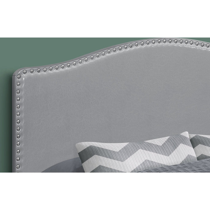 Queen Upholstered Headboard - Grey/Black