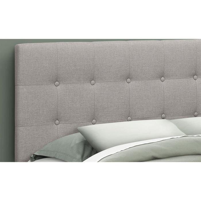 Queen Upholstered Headboard - Grey/Black