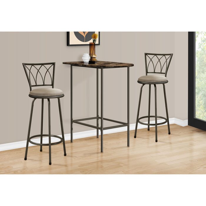 Rectangle Bar Table - Faux Marble Top, Seats 2