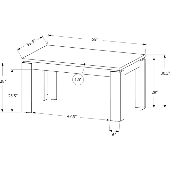 Rectangle Dining Table - Laminate Top, Seats 6