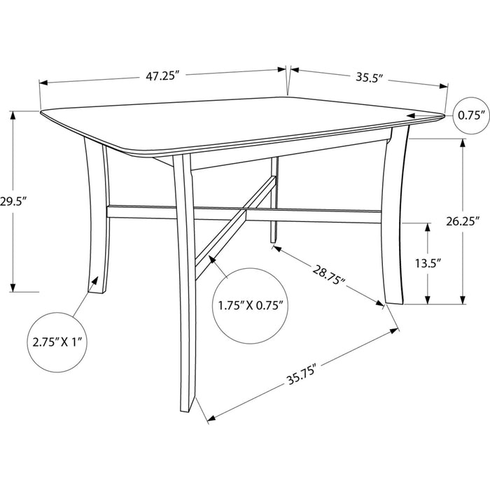 Rectangle Dining Table - Wood Top, Seats 4