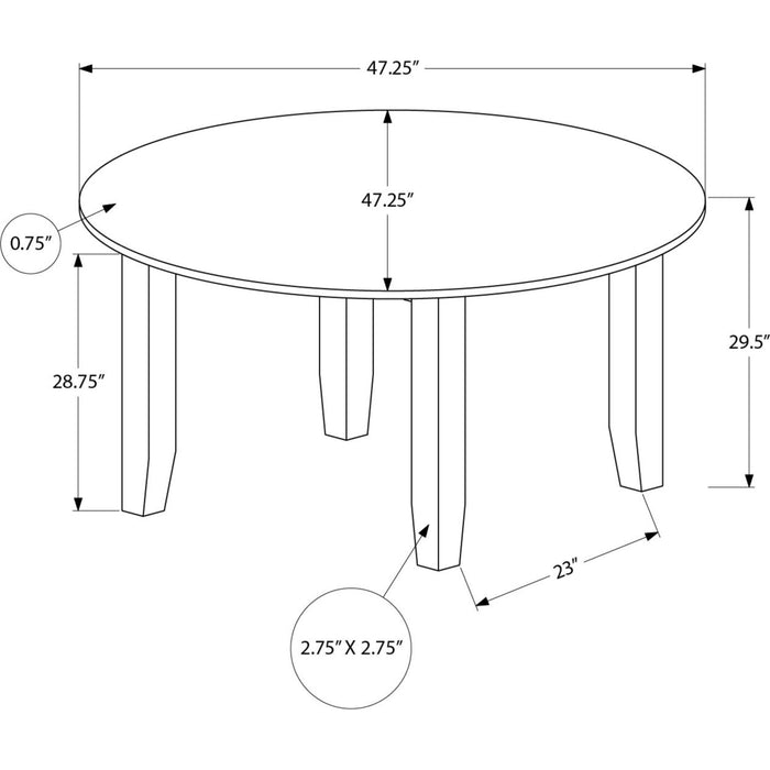 Rectangle Dining Table - Wood Top, Seats 4