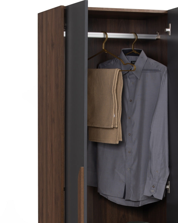 Rich Open Door Wardrobe - Walnut