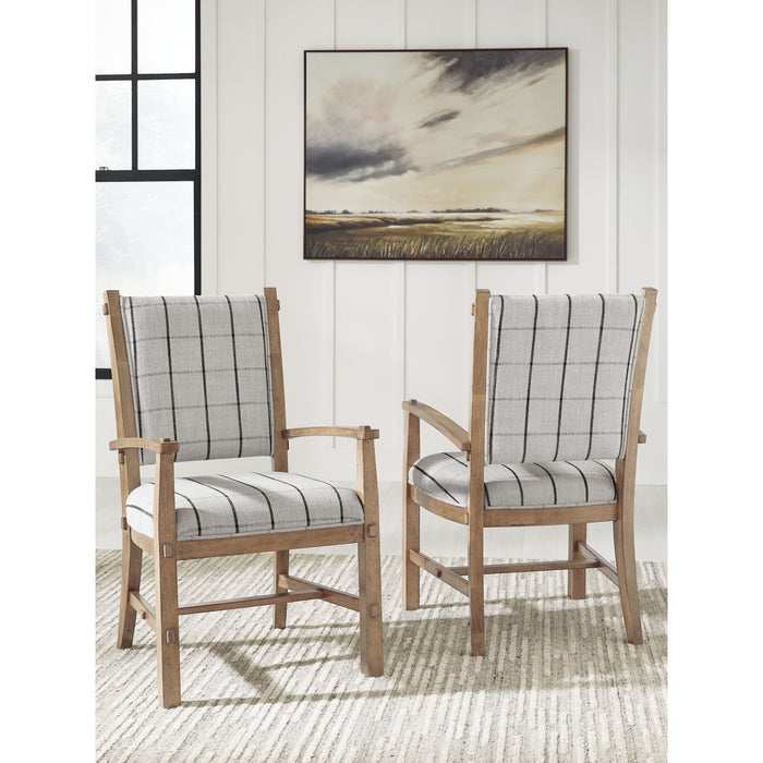 Ridgester Dining Arm Chair - Light Brown - (D858-01A)