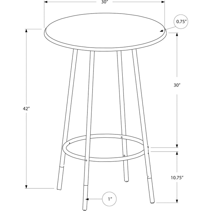 Round Bar Table - Faux Marble Top, Seats 2