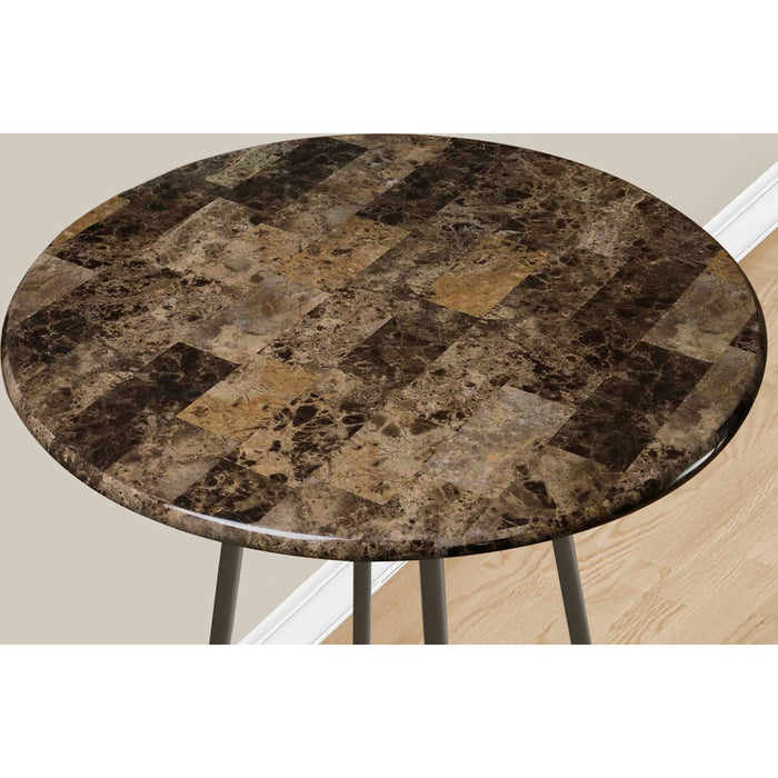 Round Bar Table - Faux Marble Top, Seats 2