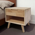 Rubber Wood Bedside Table - Scandinavian Style