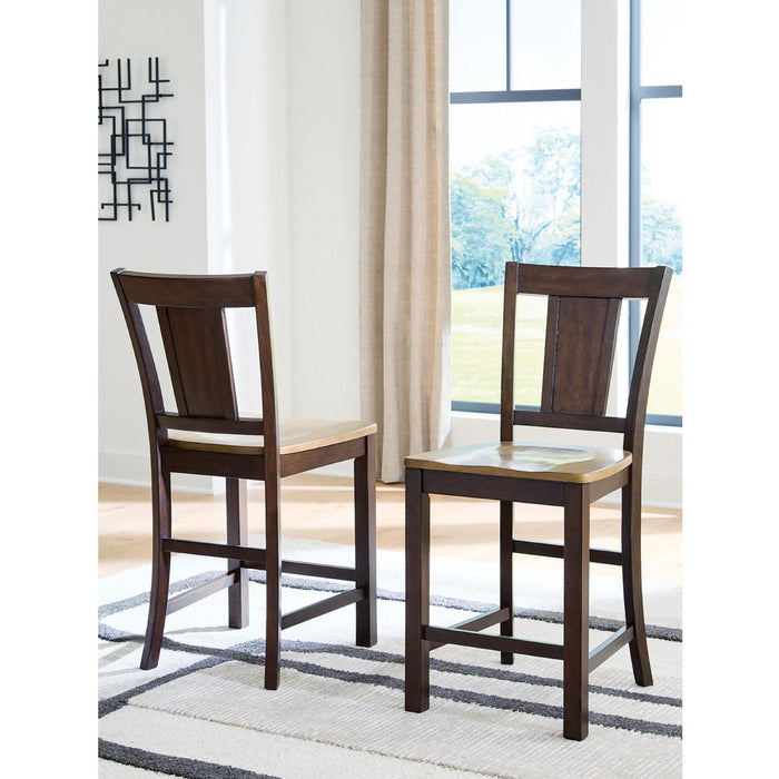 Rylandeen Counter Height Stool - Light Brown/Dark Brown - (PCD651-124)